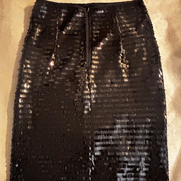 Mango Pencil Shirt Sequins Fabric Pull On with Zipper Size XXS - Picture 2 of 5